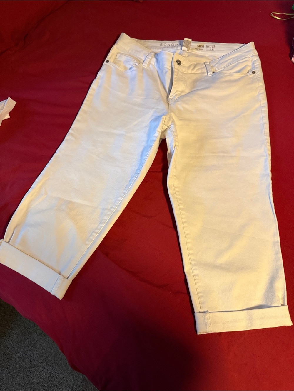 SONOMA White Cropped Capri Jeans